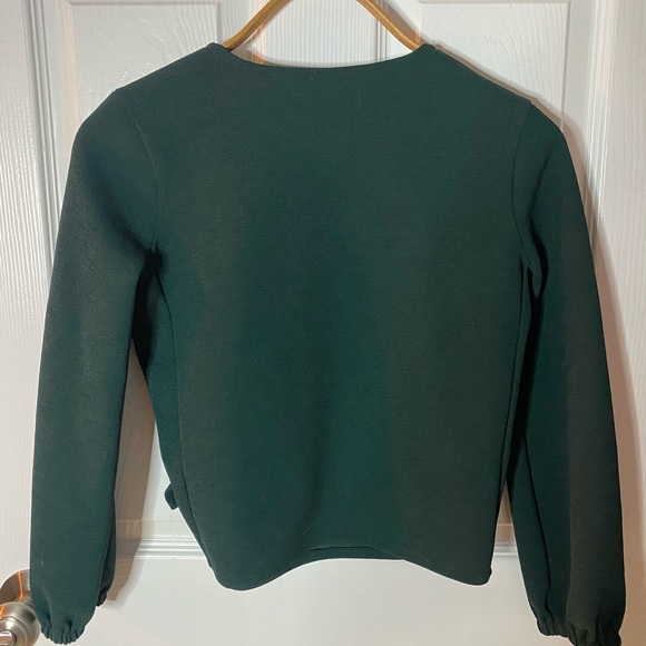 Madewell Dark Green Wrap Top - Picture 4 of 4